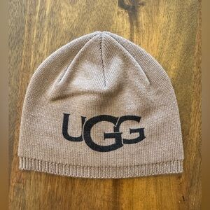 UGG unisex kids toddler baby tan beanie hat